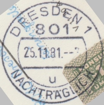801 DRESDEN 1 u <br>NACHTRÄGLICH